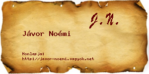Jávor Noémi névjegykártya